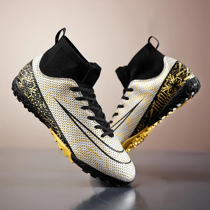Direct selling football shoes high top breathable sports shoes AG/FG professional training turf football shoes
