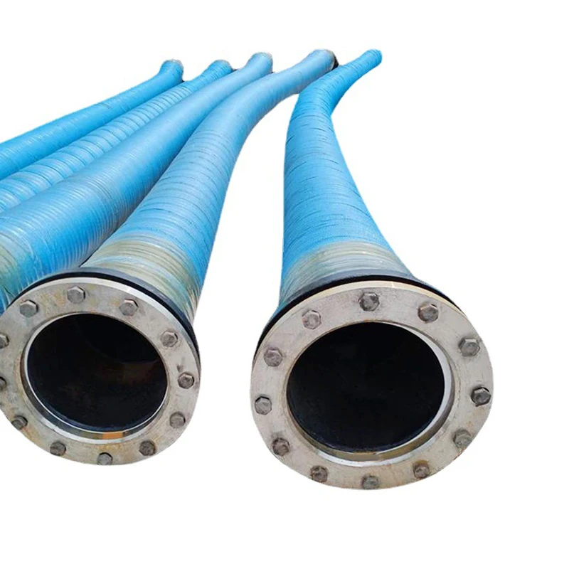 Wear Resistance Flexible Large Diameter Water Suction And Discharge Rubber Hose With Flange