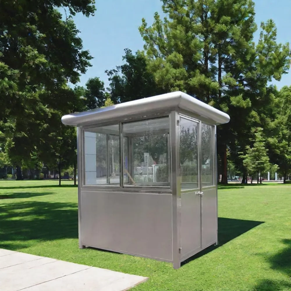 Cymdin 40ft Economic Small Prefab Sentry Box Flat Roof Chinese Design Style Steel Sandwich Panel Insulated Public Security Guard