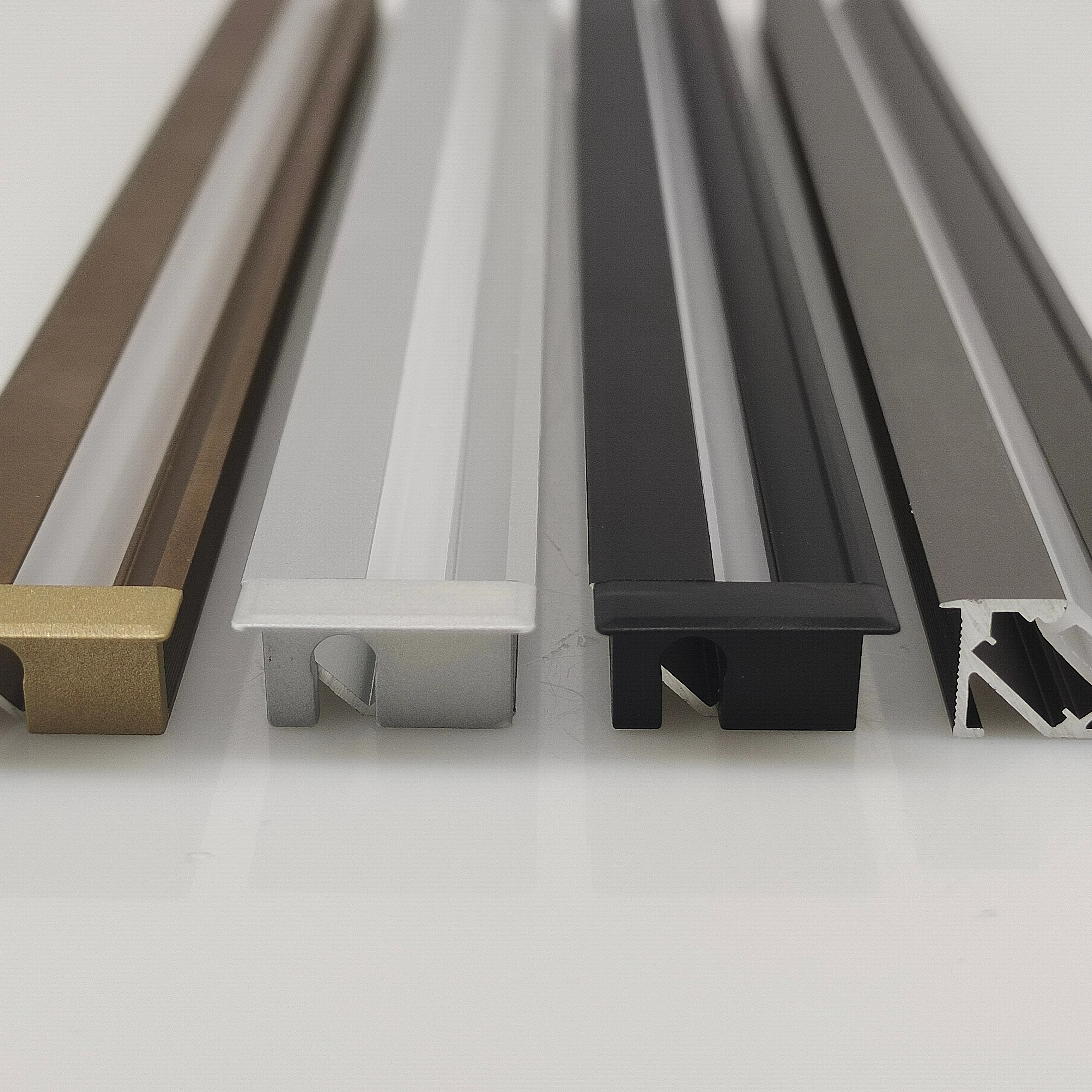 W17*H10mm oblique luminescent embedded LED aluminum cabinet under 45 degree lighting profile