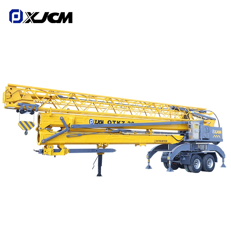 Self Erecting Tower Crane XJCM Supply Yellow Construction Fast Pulling Speed 2 Ton Provided Tower Crane 22 Meters 1year,1 Year