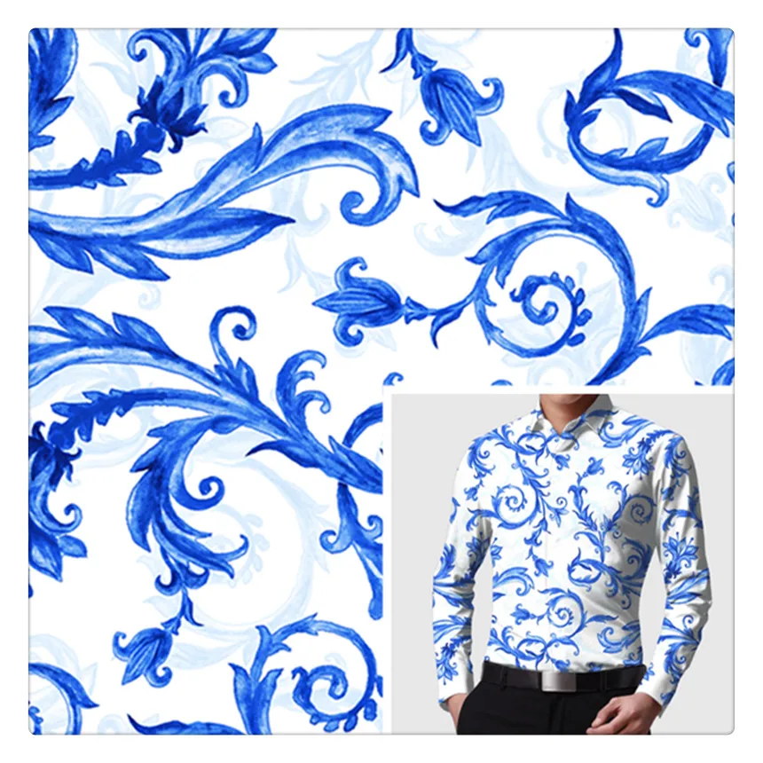 Wholesale Pure Cotton Material Woven T shirts SOLID Snake Printed Fabric For Men
