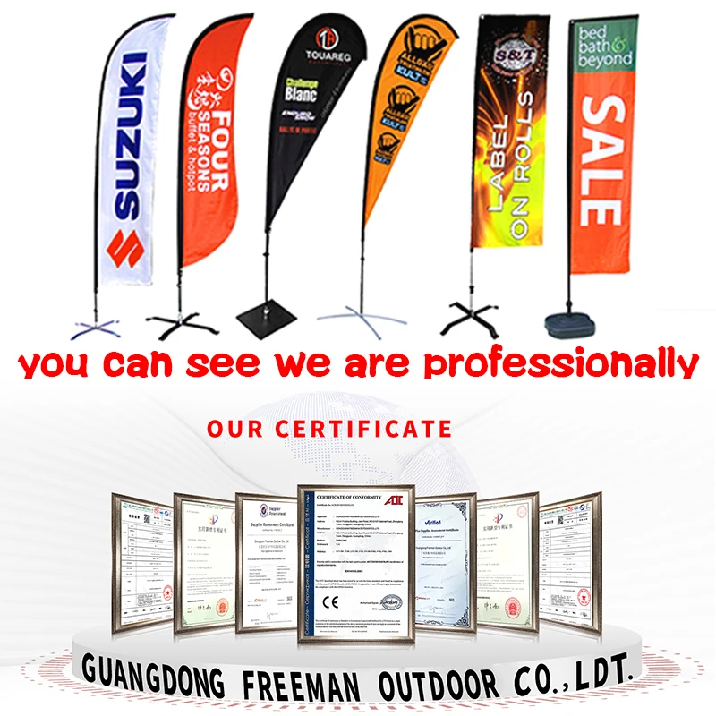 FEAMONT Outdoor Custom Logo Design Printing Advertising Beach Flag Feather Teardrop Flags and Banners