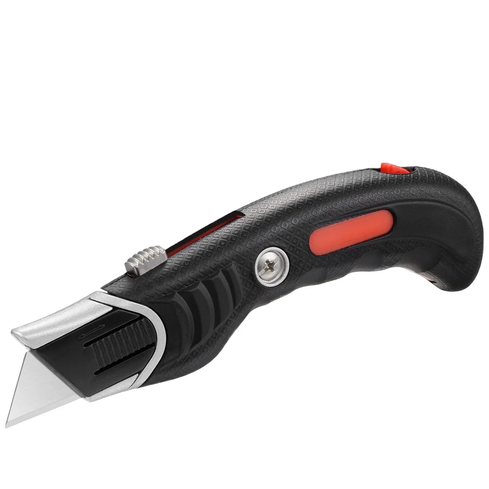 Easy open blade storage case zinc alloy TPR ergonomic handle utility knife