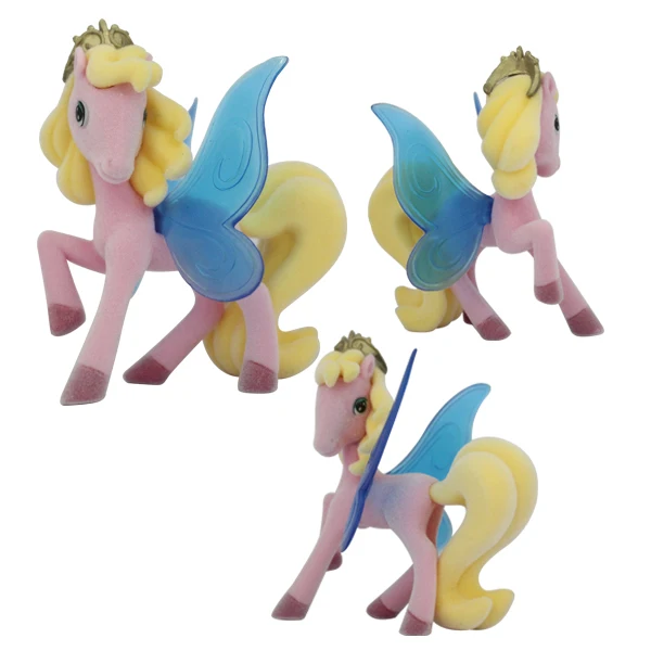 Флокированная фигурка лошади модель животного игрушка для продвижения коллективная индивидуальная пластиковая