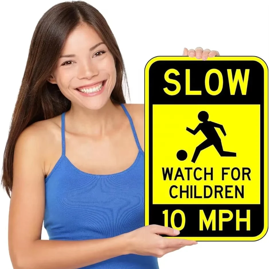 Securun 2024 Hot Selling Premium Quality Watch for Children Sign - 12 X 18 Warning Sign. A Real Sign. 10 Year 3M Warranty