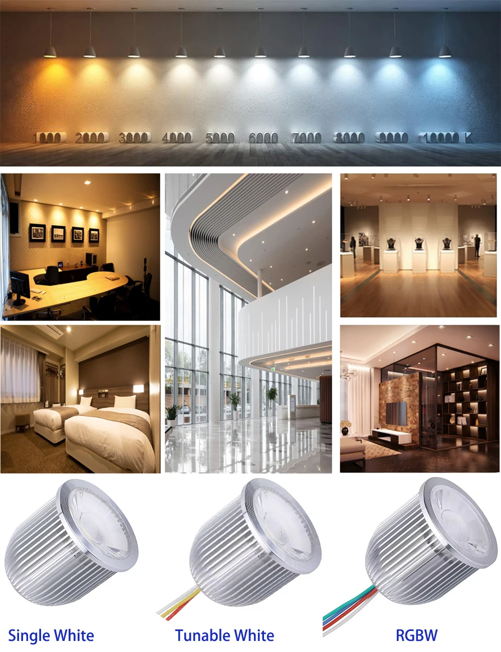 Benory 8W 24V DALI dt8 Tunable White mr16 Spot for Smart Home KNX GVS Loxone Tree Tuya Casambi PWM cri95 MR16 Module led