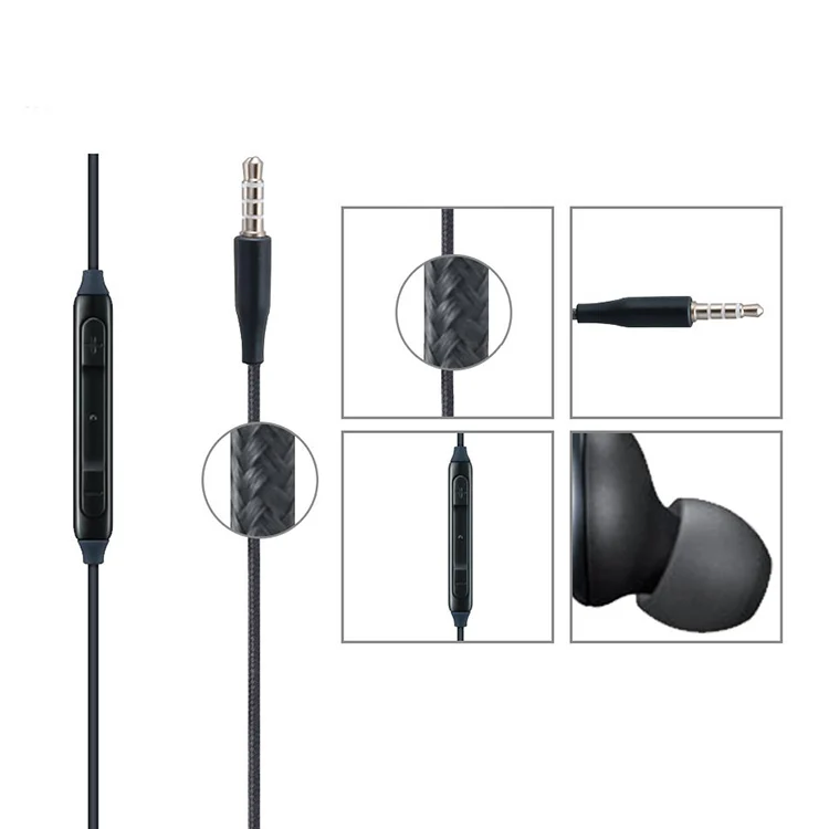 
In-Ear Volume Control 3.5mm for Samsung S8 EO-IG955 smart phones with Mic Necklace Chain Headphones waterproof 
