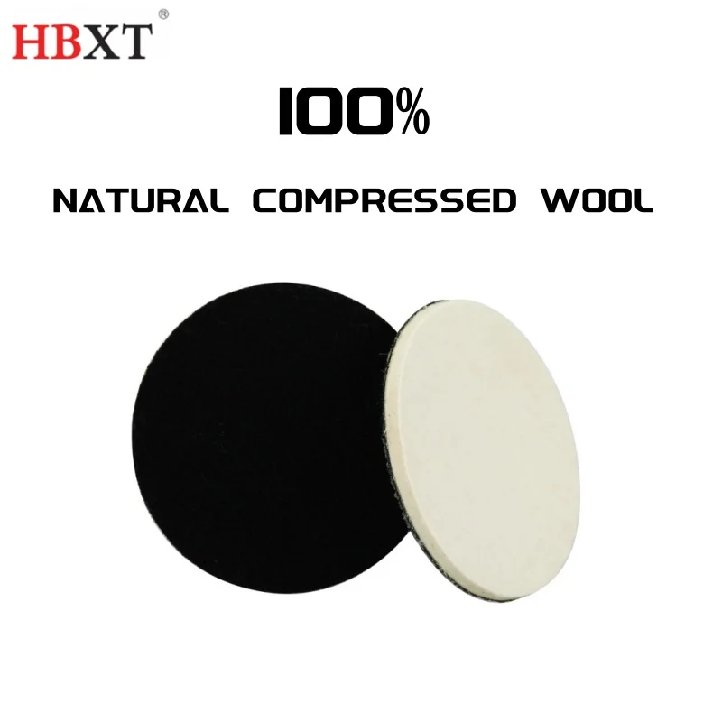 5 Inch (125mm) Wool Felt Polishing Pad Hook and Loop Compressed Wool Wheel Buffing Pad for Car & Boat Polishing, Waxing, Sealing