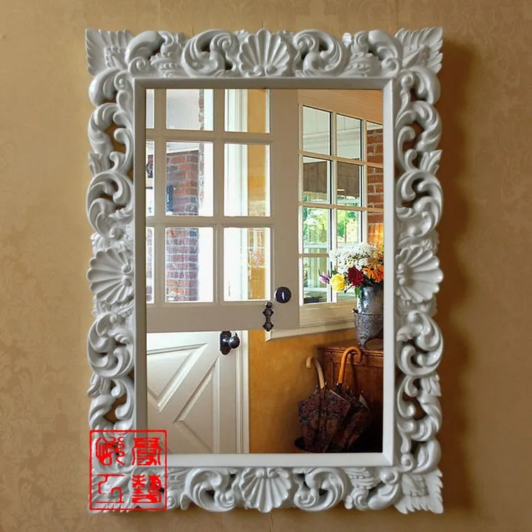 Unique Carved Ornaments Vintage Baroque Style PU Mirror Frame Picture