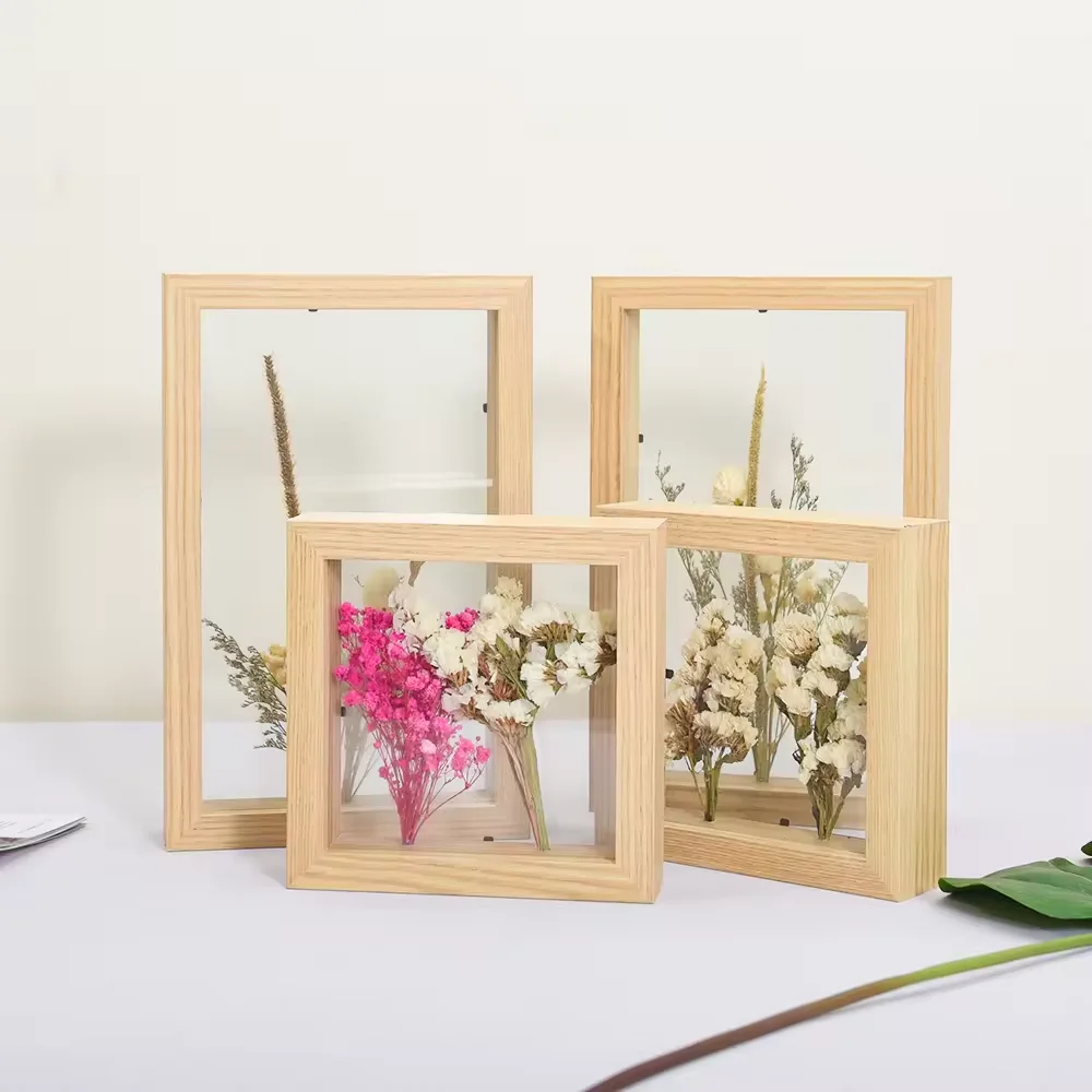 Custom Artwork Dried Flower Display Table Decoration Double Sided Acrylic Press Flower Plant Specimen Frame