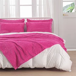 China Factory Wholesale Cheap Plush Microfiber Super Soft Fleece Blanket Solid Plaid Flannel Waffle Polar Fleece Blanket