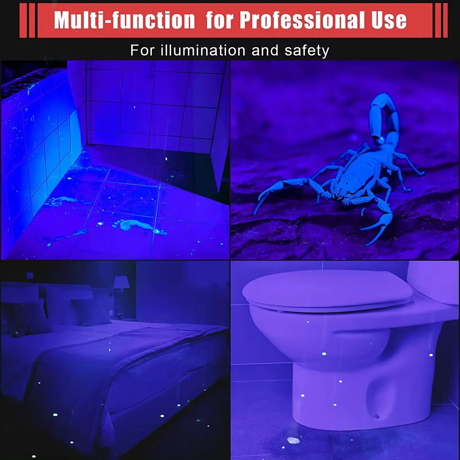 Mini 365nm UV Flashlight Ultraviolet Black Light Pen Light With Black Filter Clip  For Minerals Pet Urine Money Detection Gift