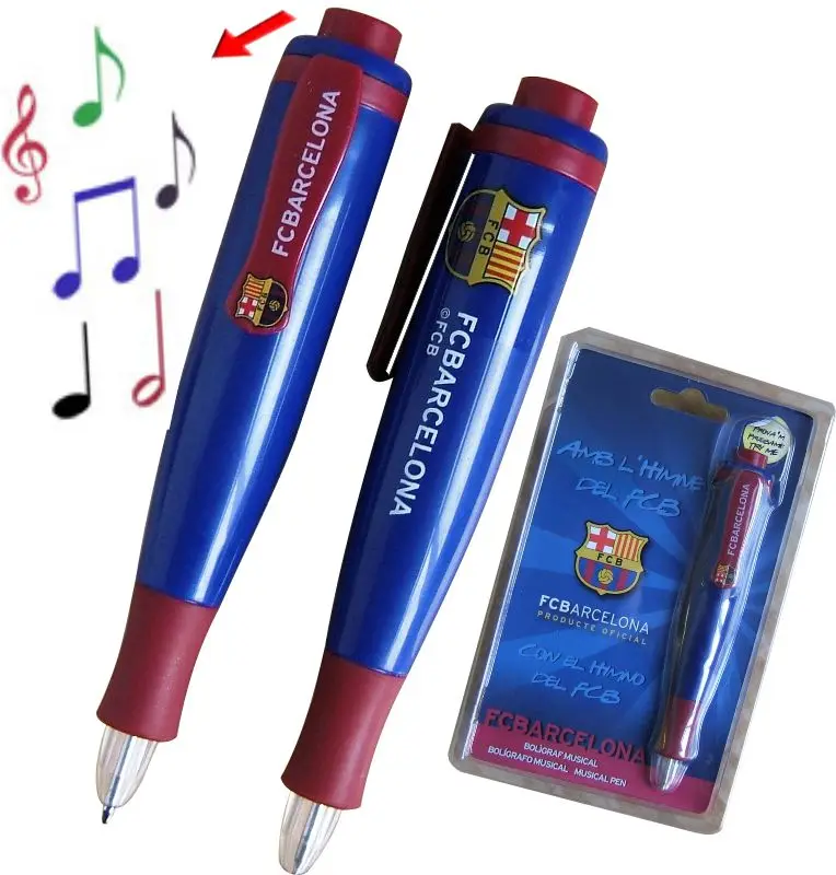 
Music pen for Spain FCB football club Creative Custom Logo Electronic Musical Sound Ballpoint Pen for Gift 