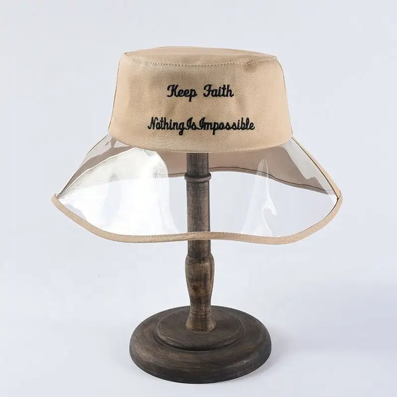2019 New Teenager Women Men PVC Transparent Bucket Hat with Embroidery Letters