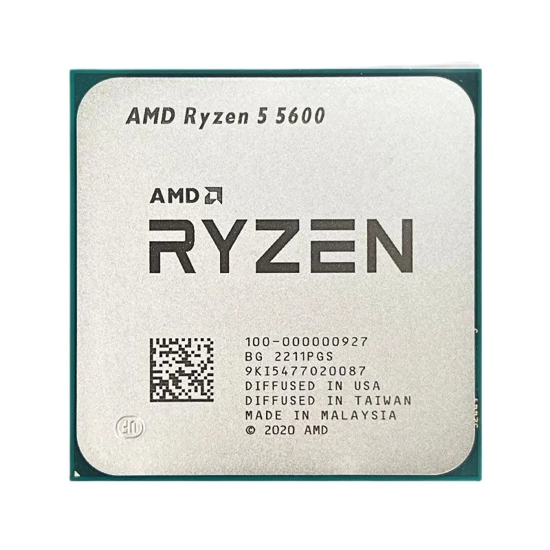 AMD Ryzen 5 5600 R5 5600 3.5 GHz 6-Core 12-Thread CPU Processor 7NM L3=32M 100-000000927 Socket AM4 New and without cooler