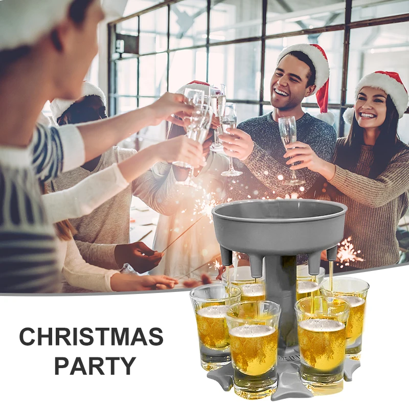 6 Shot Beer Glass Dispenser Water Whisky Beer Wine Liquor Party Game Drinking Tool Drink Pourer Bar Accessories Barware Tool