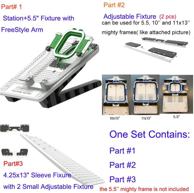 Hoop Talent Fixture Kit 30cm Fixture + Station(With 2 Legs) for Tajima/Ricoma 30x30cm Embroidery Hoop