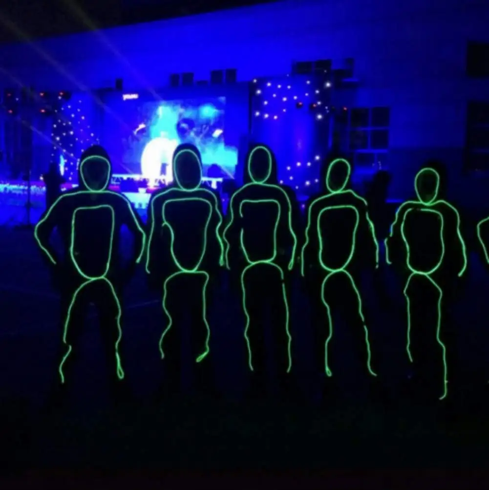 EL Wire Neon RGB Colour Lights LED Stroke Man Kit Innovation Luminous LED Cable for Holiday Wedding Halloween Christmas Party De