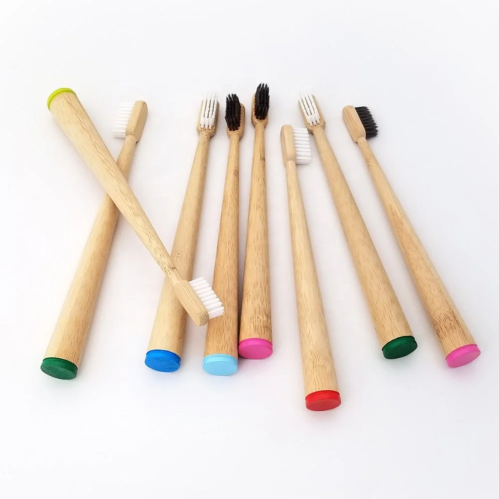 Natural Organic big conical handle Bamboo Wooden Toothbrush with BPA Free Bristles