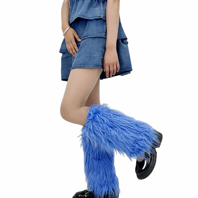 Pile of Fur Socks for Women Autumn Style Imitation Fur Leg Covers Calf Socks Mid-tube Socks