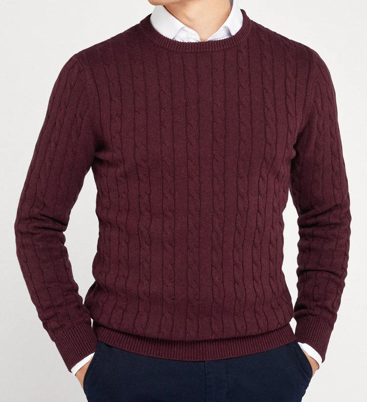 2024 Top Seller Products High Quality Computer Knitted Sweaters Good Price Cotton Crew Neck Plus Size Solid Sweaters For Men