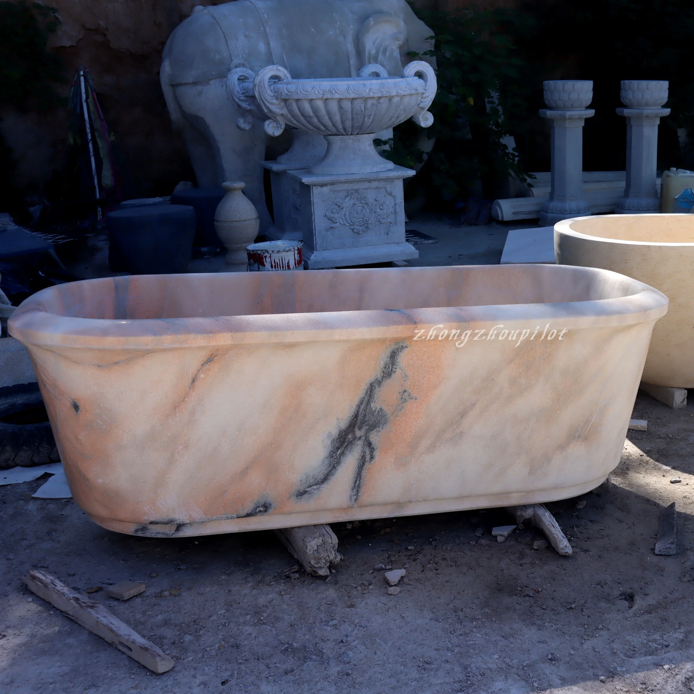 Мраморная Ванна современный дизайн отдельно стоящая из натурального