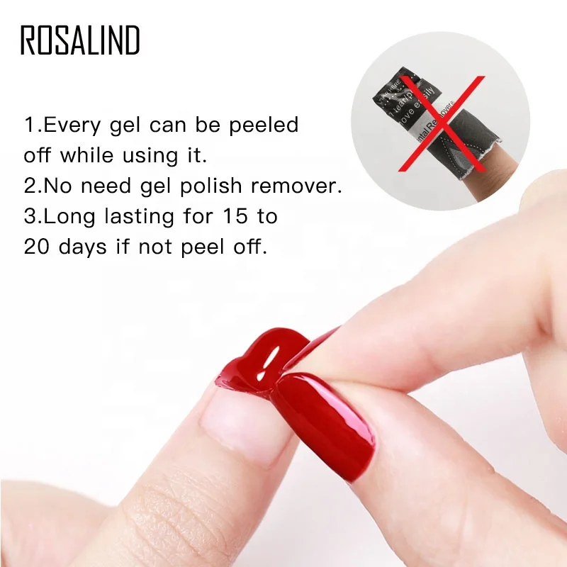 Rosalind nail supplies oem private label 7ml uv/led gel nail polish peel off base gel base coat gel polish for nail art salon