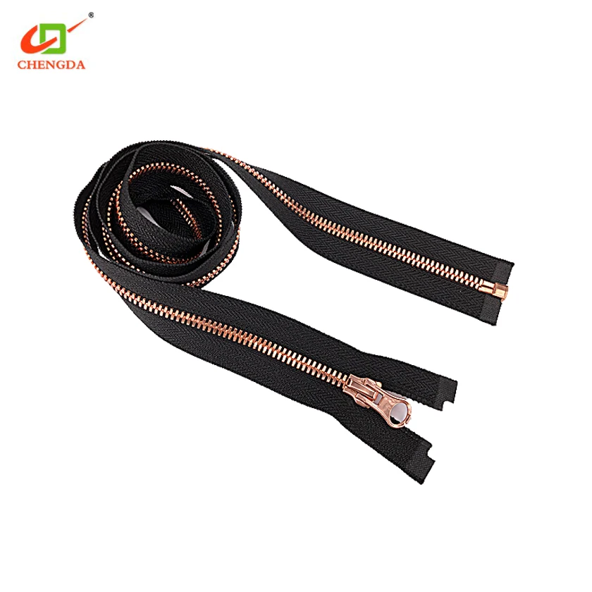 CHENGDA Metal zipper open end brass zipper close end zip two way 3# 5# 8# copper rose gold silver gunmetal zipper