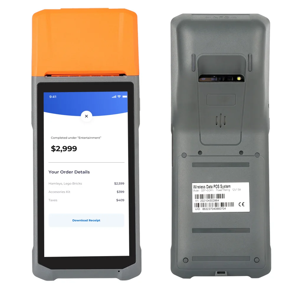 Rugged Mobile POS Handheld Payment Device Billing Machine with 58mm printer for warehouse/retail shop