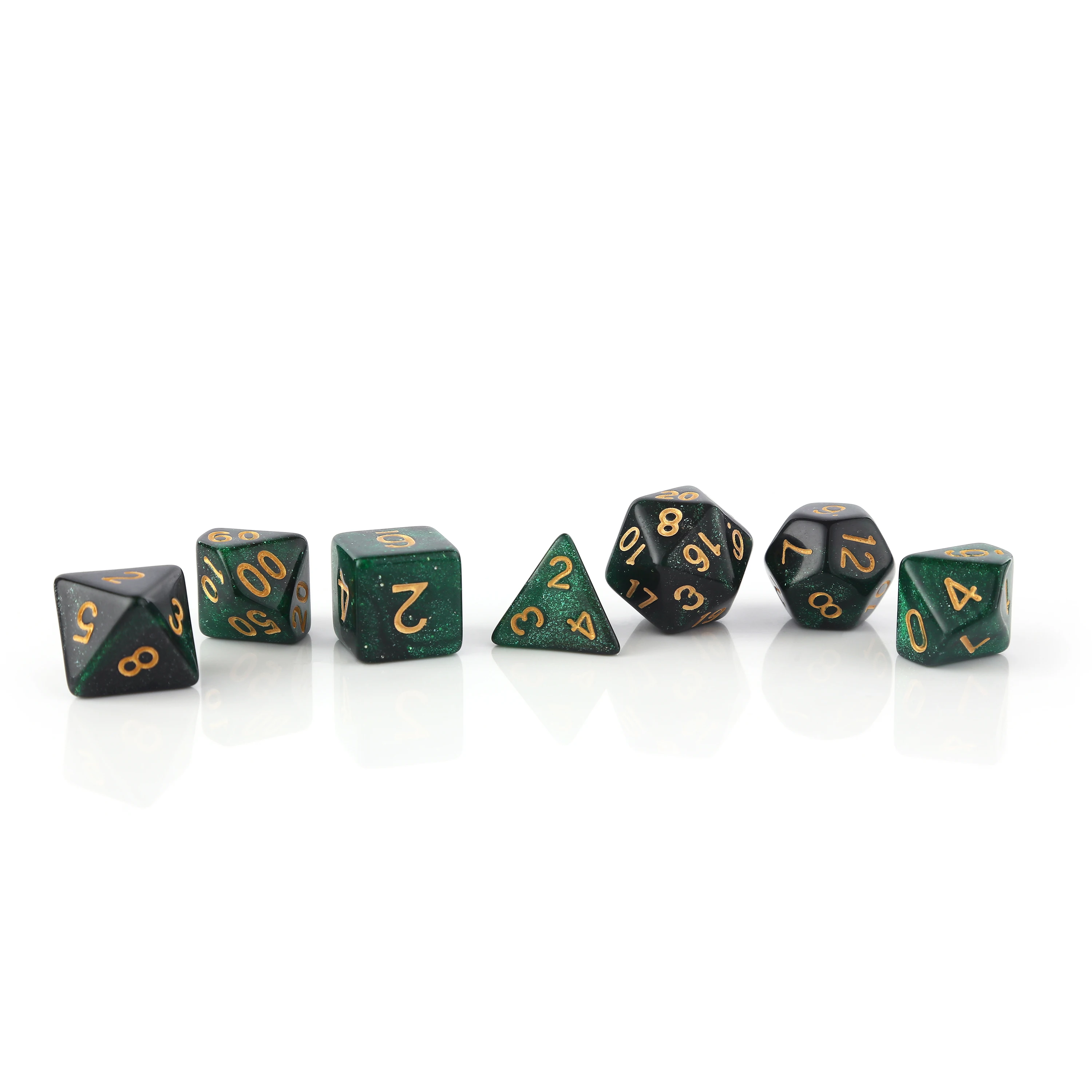 Perfect 7 Piece Polyhedral Plastic dnd dice set Yellow