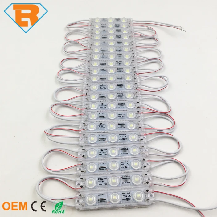 Ultrasonic Making Waterproof IP67 LED Module Light DC12V 3SMD 2835 1.5W With Optical Lens aluminum PCB