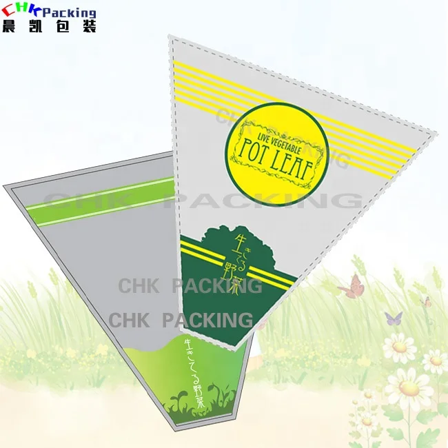 Biodegradable plastic kraft paper hydroponic automatic red romaine baby lettuce packaging custom vent bags