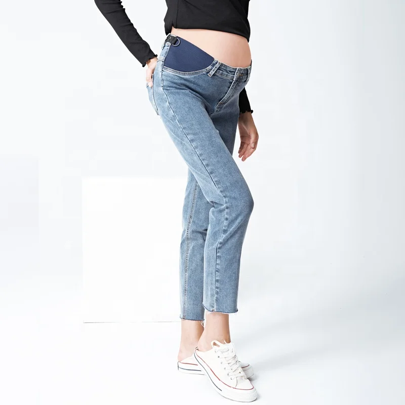 Denim Jeans Maternity Pants For Pregnant Women Clothes Abdominal Pencil Pants Skinny Trousers Pregnancy Jeans