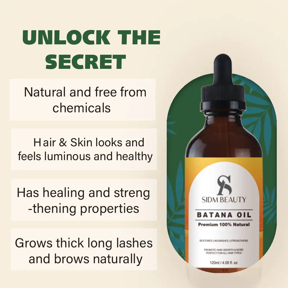Private Label 100% Natural Batana Oil For Hair Growth Repair Damaged Hair Loss For All Types