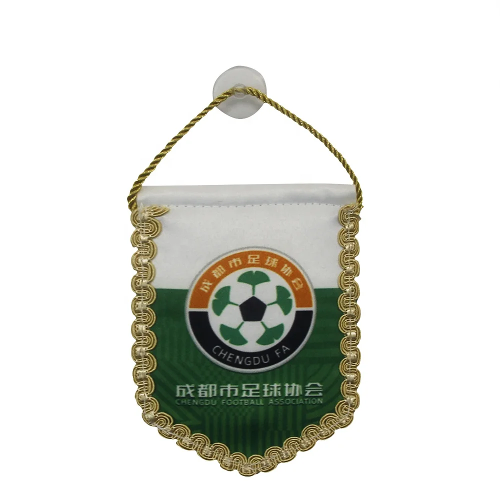 Best Selling 4 X 6 Inch Mini Flag Fringy Window Hanging Flag Banner Car Fringed Hanging Flag With Suction Cup