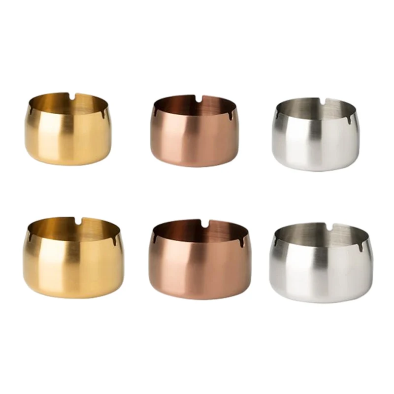 8cm 9cm 10cm 12cm Custom logo stainless steel smoking ash tray ashtray bin