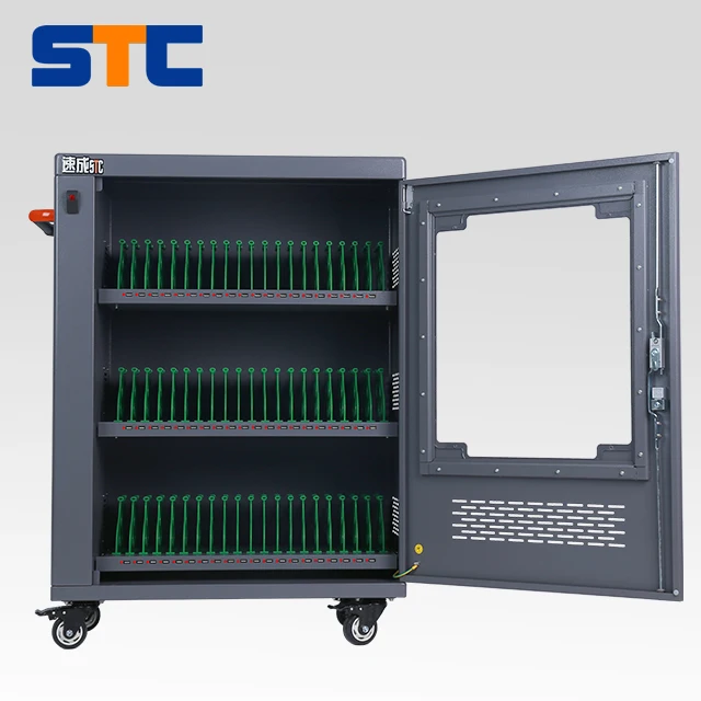 
60 PCs Tablet Charging Solution Educational Charging Cabinet Charge Station Laptop Charging Cart with Wheels 
