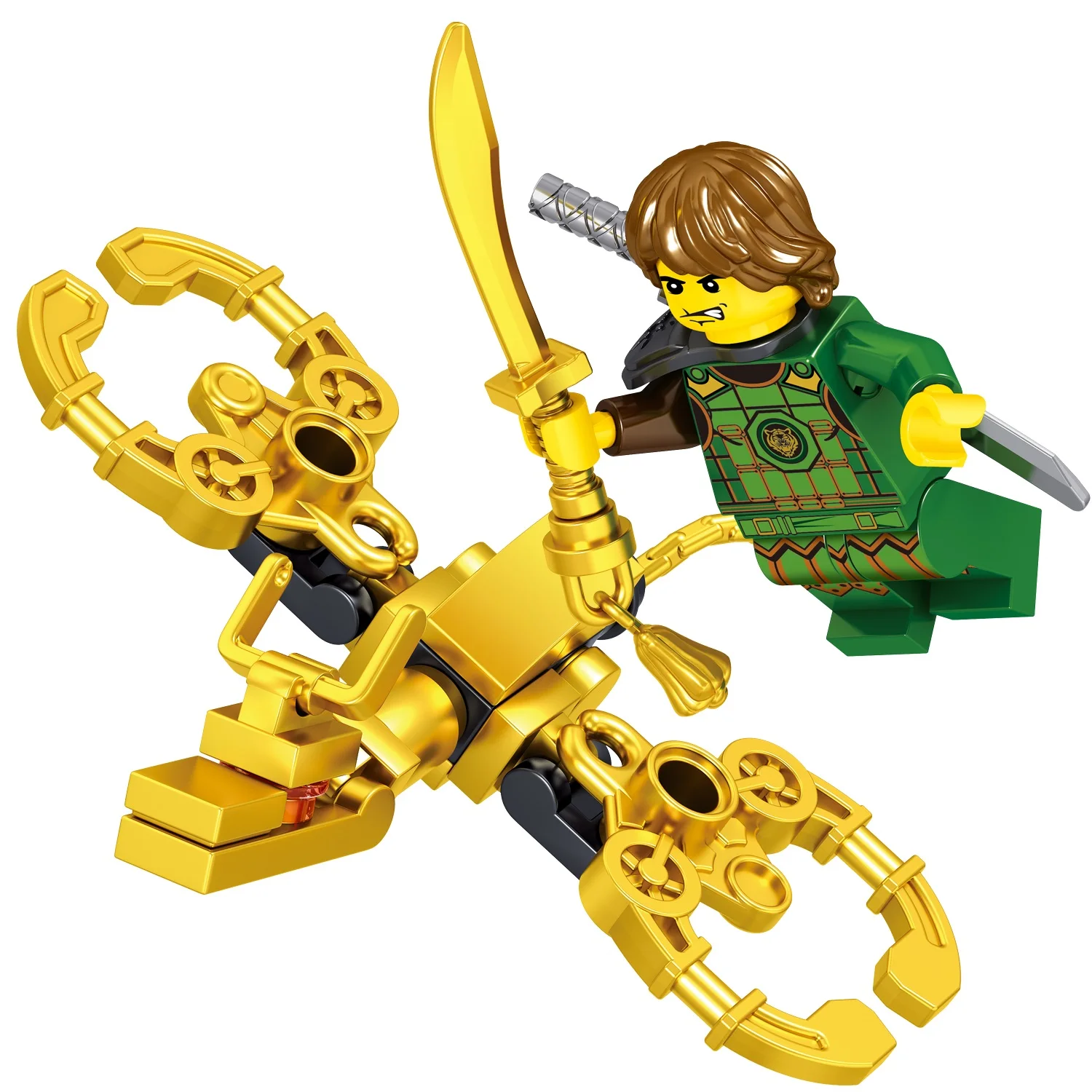 HW TOYS 932001 Educational Assembling Dragon Knight Mini Block Toys Figures 8 In 1 Plastic Building Block Sets