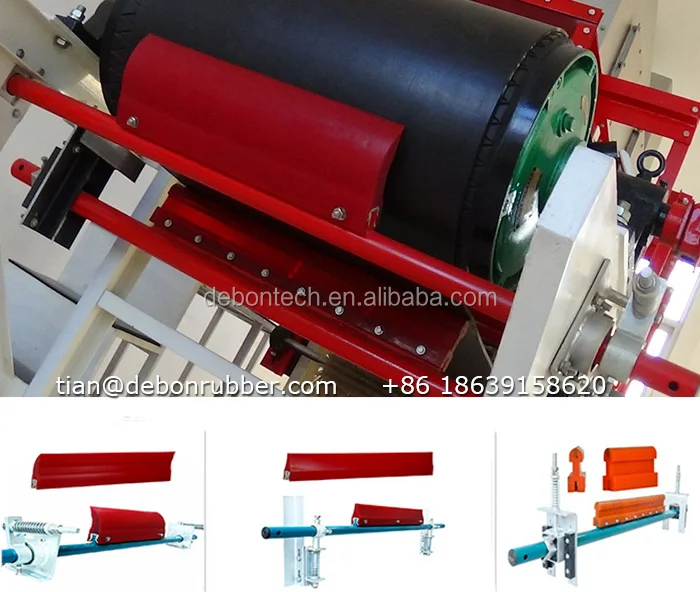 Primary Secondary V plough Polyurethane Conveyor Belt Cleaner / Belt Scraper