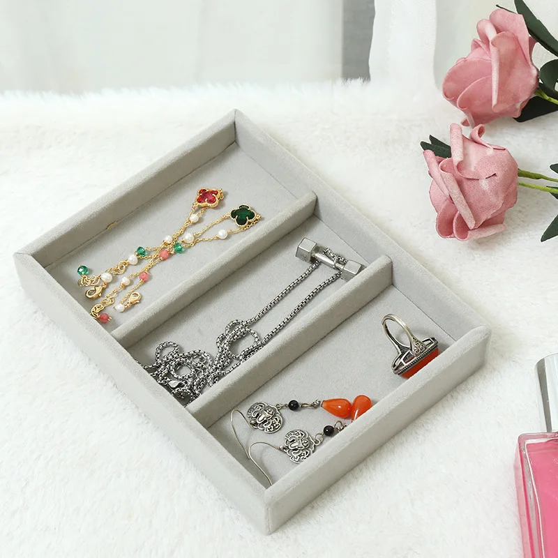 Portable home jewelry display tray earring jewelry packaging velvet tray organizer display jewelry tray