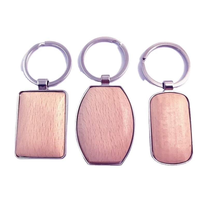 Персонализированные Дерево брелок DIY деревянный держатель для ключей лазерной гравировкой сердце прямоугольные овальные много форм гостиницы