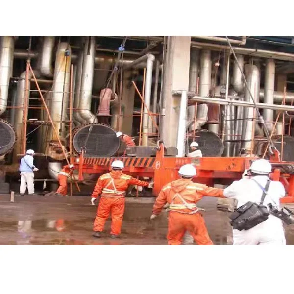 Chain driven heat exchanger upper air emplacement machine SD220-12D 65 ton max. force 12m pipe length