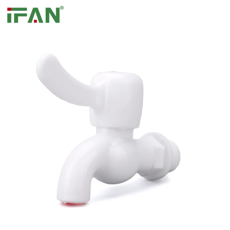 IFAN Hot Sale PVC Ball Valve Tap Brass Garden Hose PVC Water Tap 1/2 Inch PVC Faucets Plastic Water Tap