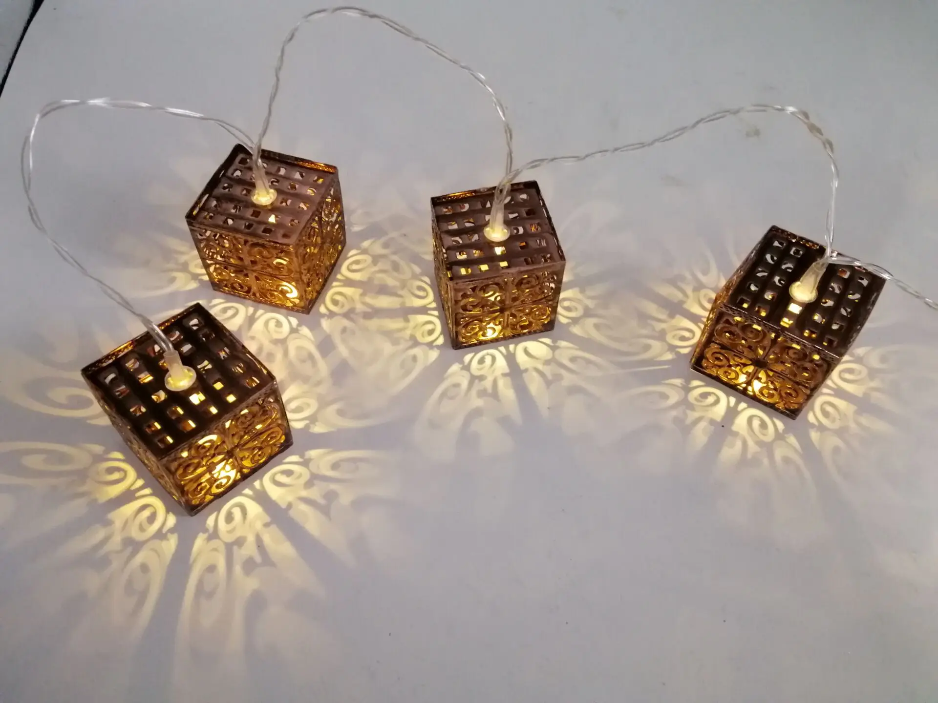 2019Lantern Decorative light Metal Battery Operated Warm White LED Decoration String Lights For Wedding Party garden