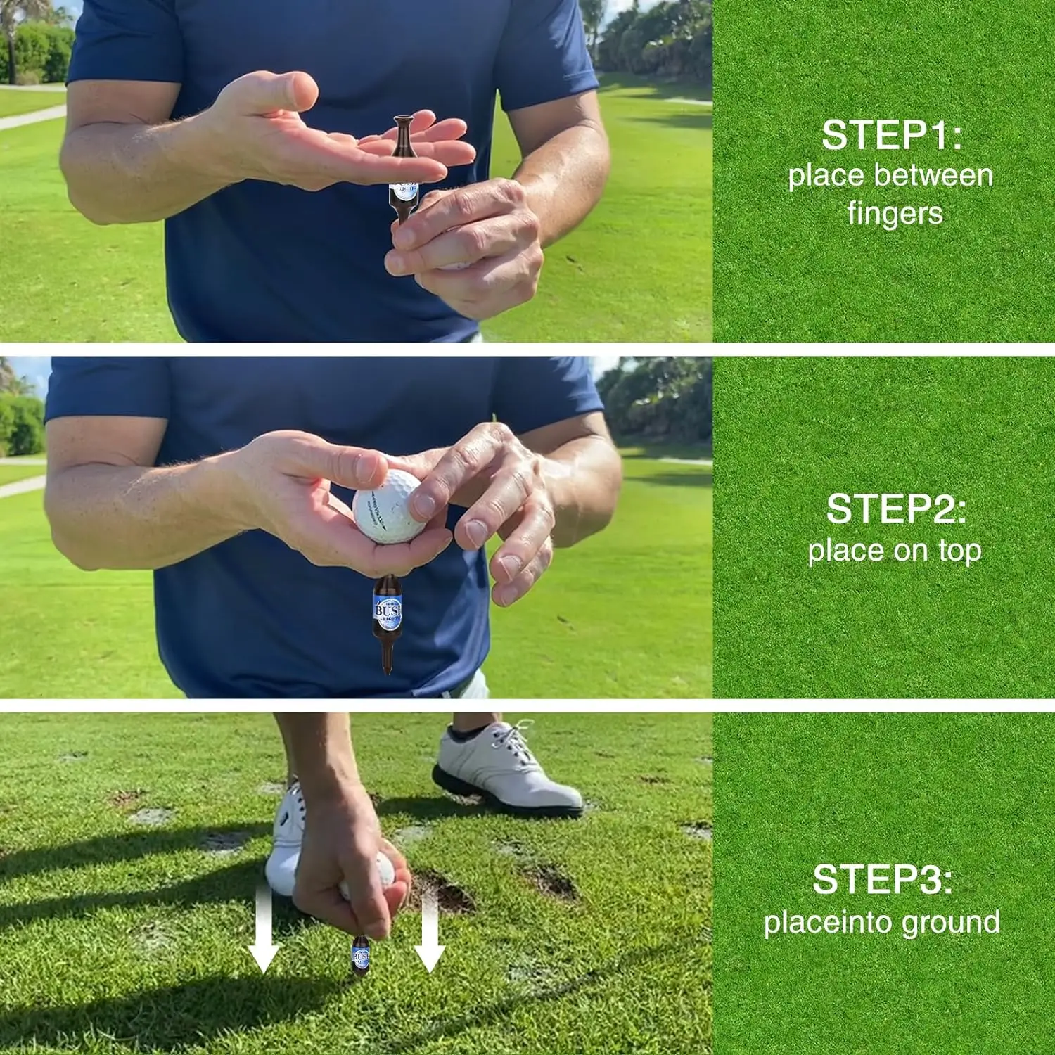 Funny Golf Gifts 3.54Inch Durable And Recyclable Plastic Golf Accessories Beer Bottle Handmade Golf Tees