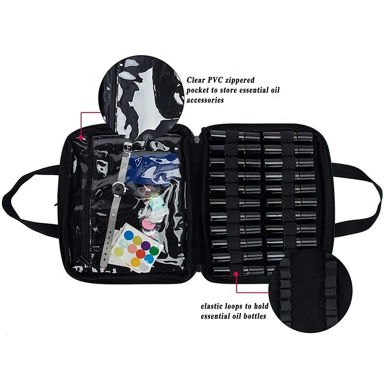 Multifunctional Cosmetic Case Essential Oil Carrying Case Bottles Organizer for Travel Aromatherapy Storage Bag Customized