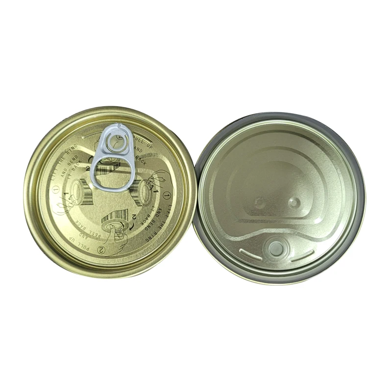 Factory Supply TSF SPTE #307 #401 #300 Tinplate Covers Lids Easy Open Ends EOE with Golden Yellow Coating