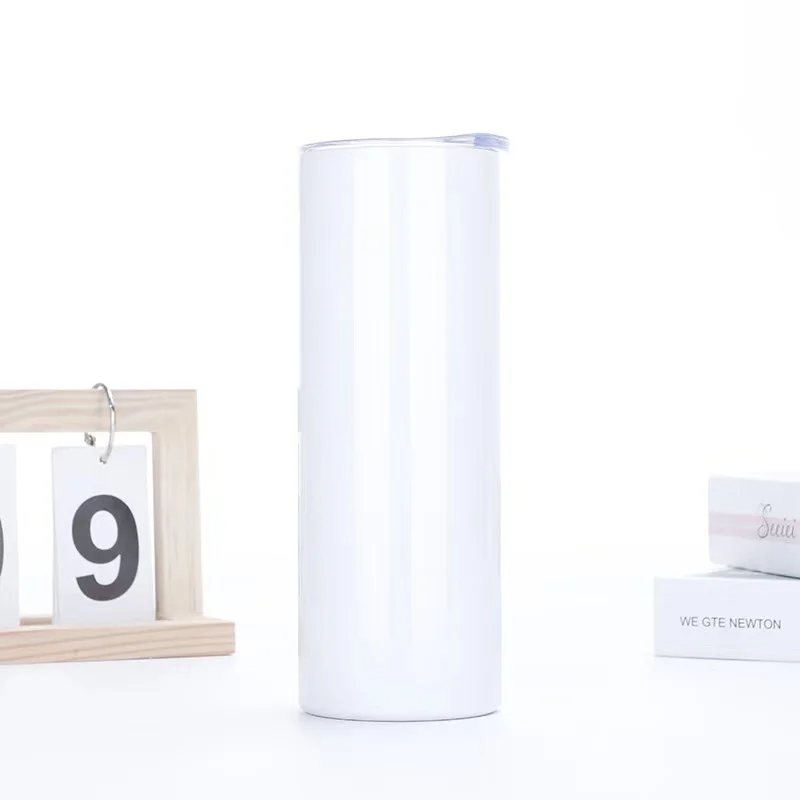 Wholesale Sublimation Mug Supplier Blanks Products Vacuum Glitter Skinny Stainless Steel Tumbler With Straw