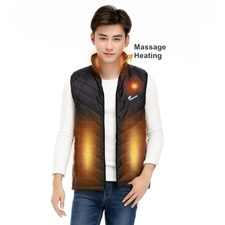Carbon Fiber Element Customized Thermal Cotton Lightweight Washable Mens Electric Heating Gilet for winter
